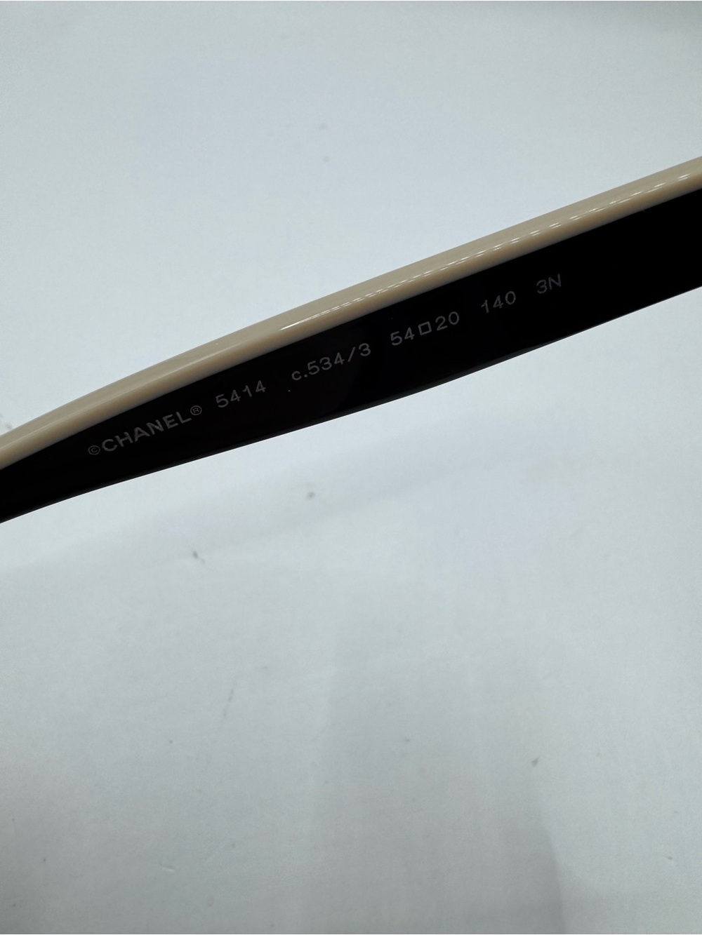 CHANEL 5414 Two-Tone Cat Eye Sunglasses - Black and Beige Trim - Picture 6 of 6